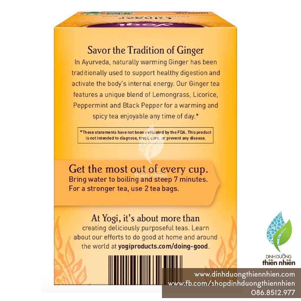 Trà Gừng Hữu Cơ Yogi Organic Ginger Tea