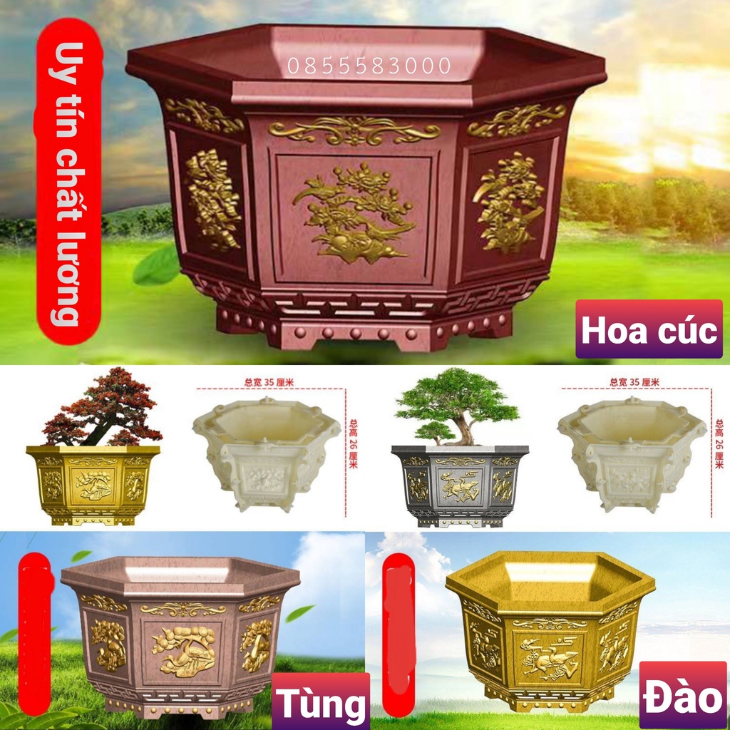 [Mới] khuôn đúc chậu cảnh lục giác 35 (khuôn chậu ABS có lòng trong)