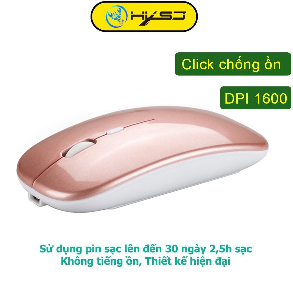 Chuột không dây sạc pin siêu mỏng 2.4GHz HXSJ M101 không gây tiếng ồn sạc 1 lần dùng 1 tuần cho Laptop macbook PC Tivi