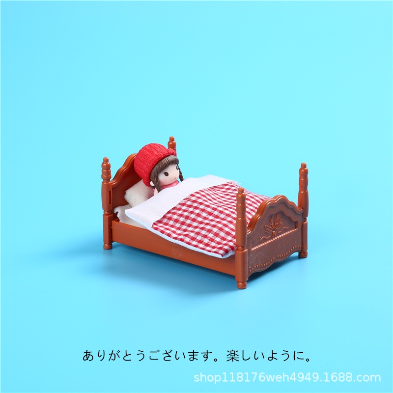 Mô hình giường ngủ mini dùng trang trí nhà búp bê ANDATOY AD967