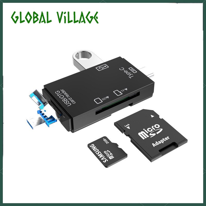 [Hàng có sẵn tại TPHCM ]OTG Đa chức năng 3 trong 1 3 Pin USB Loại C Đầu đọc thẻ nhớ Micro Máy ảnh Ổ USB Thẻ nhớ Micro SD