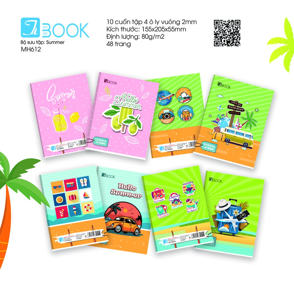 20 cuốn Tập Summer hiệu Tabook, 48 trang ruột 80 (TAB010)