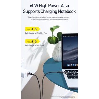 Cáp sạc nhanh USB type C Baseus 60W PD Gemini 2 in 1 PD Data Cable USB Type C và Lighting cho IPhone IPad