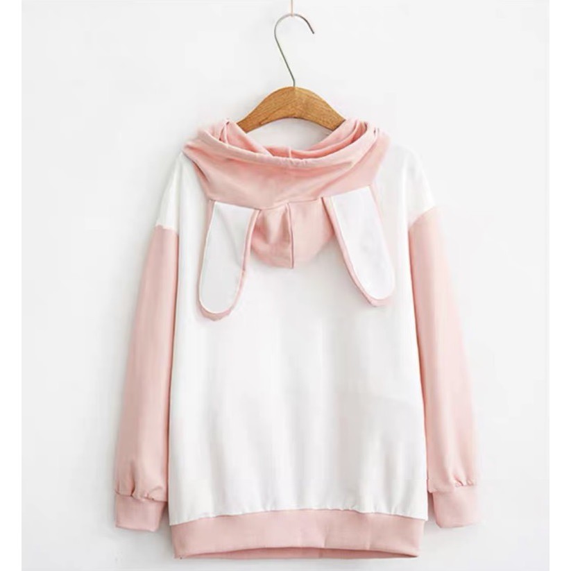 Áo Hoodie Nữ Chất Vải Nỉ Poly Hàng Freesize 1 Cỡ Form Dáng Rộng Dưới 65kg Mặc Vừa (THỎ TRÁI TIM) | BigBuy360 - bigbuy360.vn