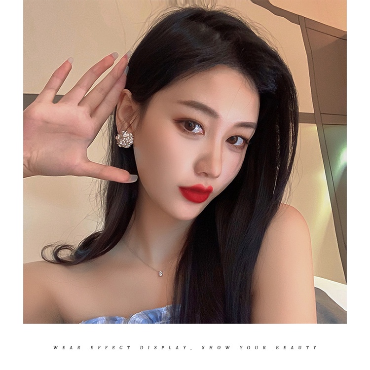 Khuyên Tai Đính Ngọc Trai Lưng Cao Cấp Tinh Tế Phong Cách Retro Cho Nữ