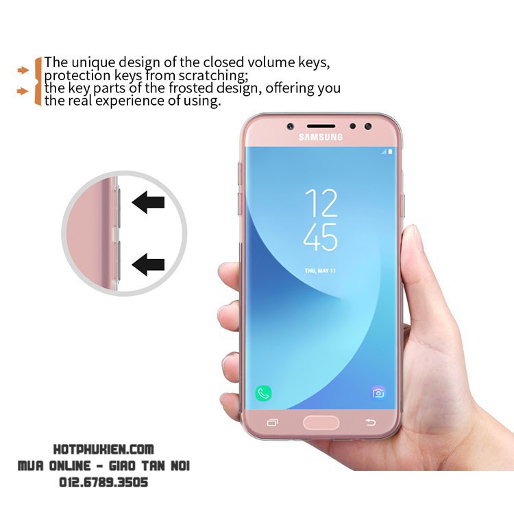 Ốp lưng Samsung Galaxy J7 Pro dẻo silicon chính hãng Nillkin chống trầy hạn chế ố vàng mỏng 0.6 mm