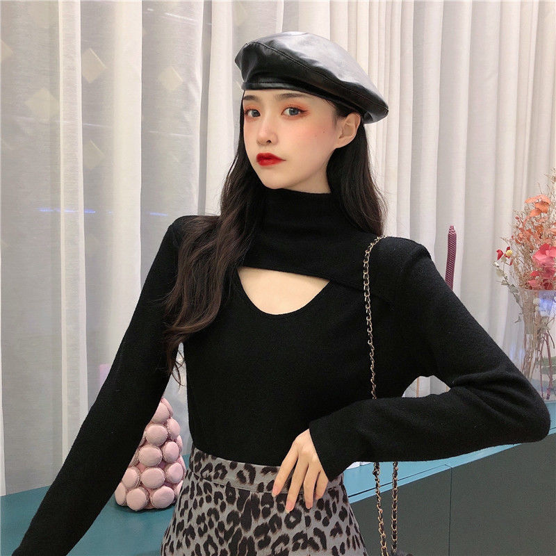 Áo Giữ Nhiệt Nữ Korean New Slim Hollow Out Thick Long Sleeve T-shirt Women's Wear