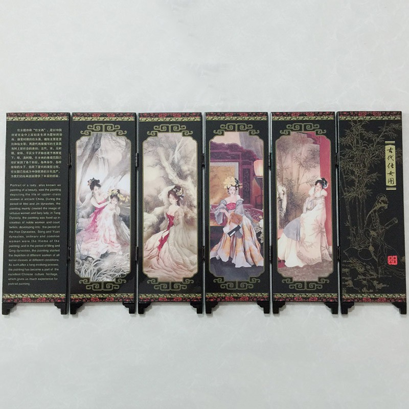 6 Panel Chinese Beauties Room Divider Hand Made Privacy Screen/Separator Frame