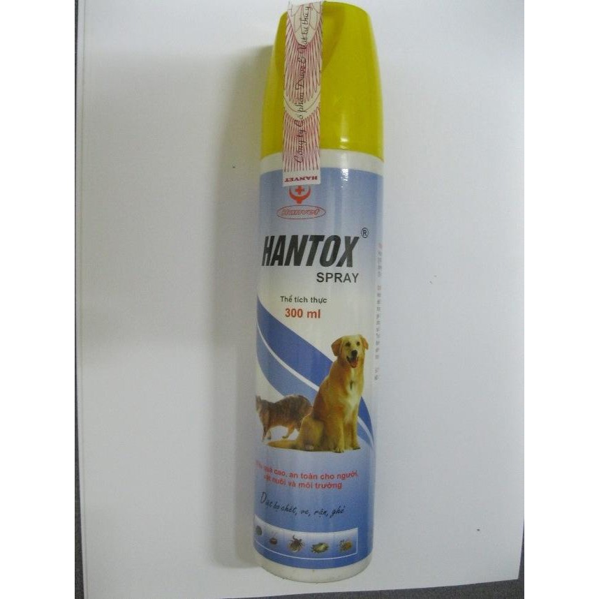 Thuốc Phun Xịt Ve, Ghẻ, Bọ Chét Chó Mèo Hanvet Hantox Spray (300ml)