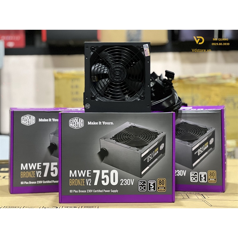 NGUỒN COOLER MASTER MWE BRONZE V2 650/700/750W 230V  - BH 5 Năm