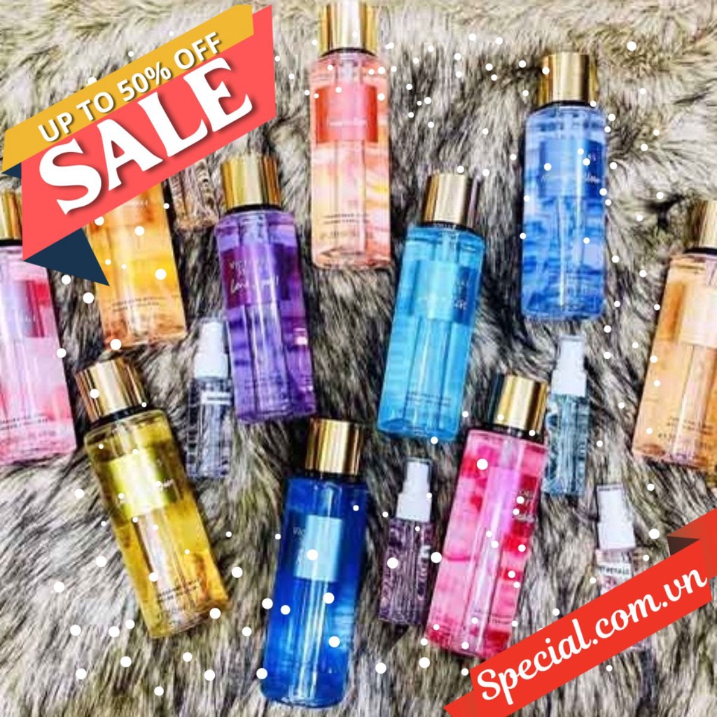 👑  TRIAL SIZE - ĐỦ MÙI Xịt Thơm Toàn Thân Victoria's Secret Body Mist 10ml  👑