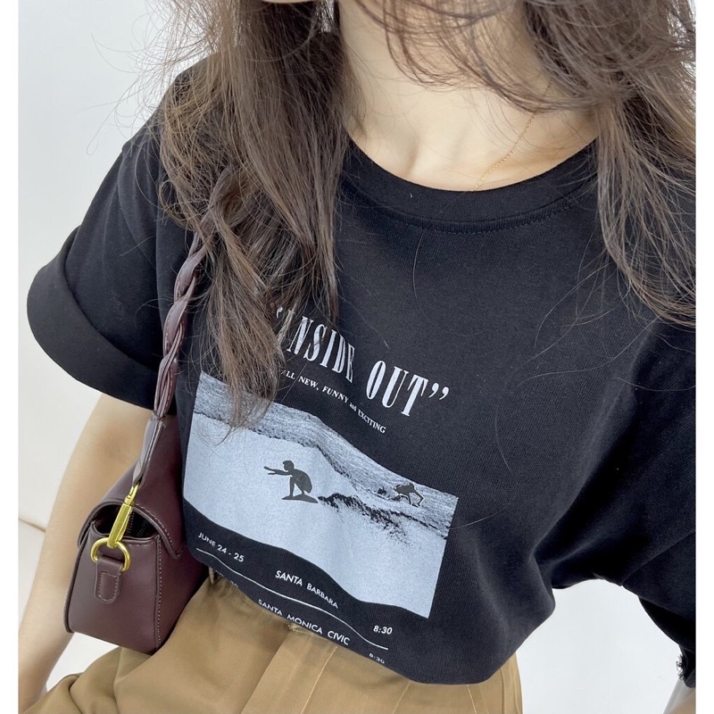 Áo phông tay lỡ INSIDE OUT chất cotton khô 3158 / dài 71 rộng 55