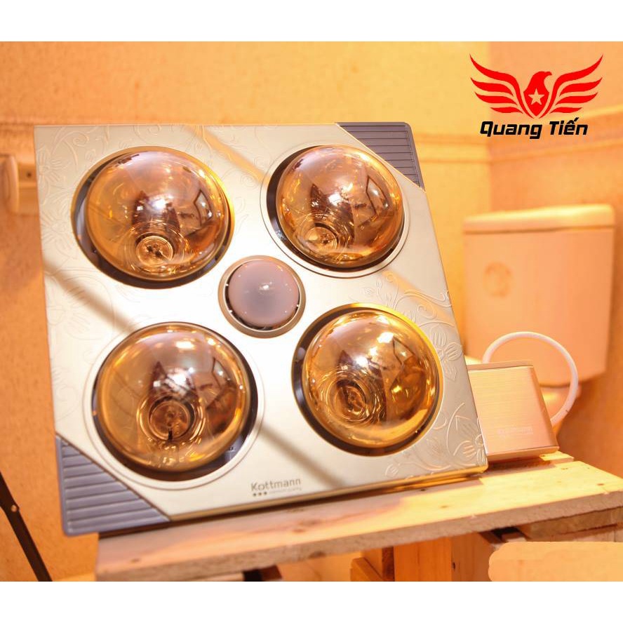 Đèn sưởi nhà tắm Kottmann 4 bóng âm tường K4BT