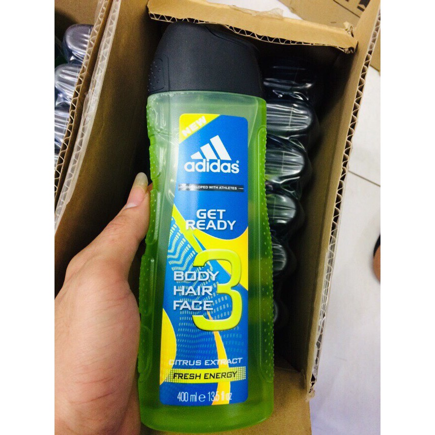 SỮA TẮM ADIDAS 3 IN 1 BODY HAIR FACE 400ML