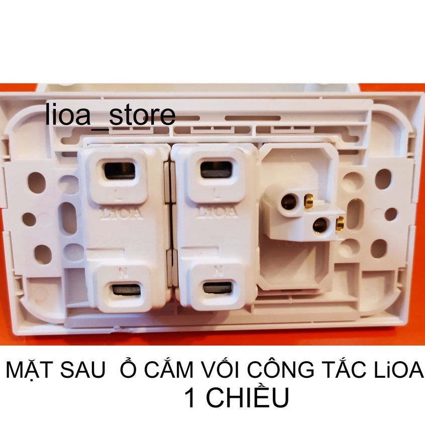 Ổ CẮM ĐƠN 2 CHẤU VÀ  2 CÔNG TẮC 1 CHIỀU LiOA VỚI MẶT MODULE CONCEPT.