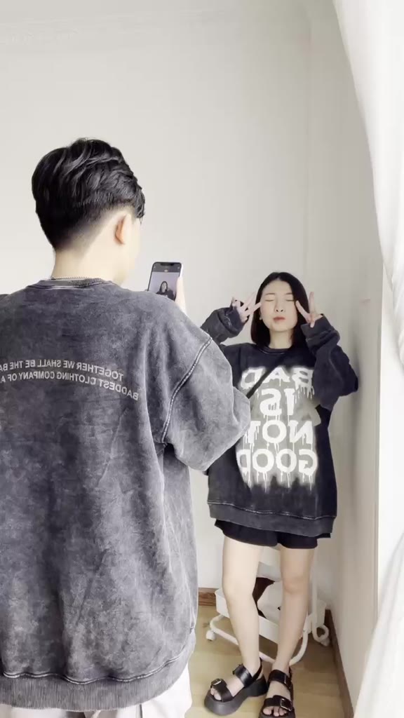 Áo Sweater nỉ chân cua loang xám BAD form rộng nam nữ_SSSTore | BigBuy360 - bigbuy360.vn