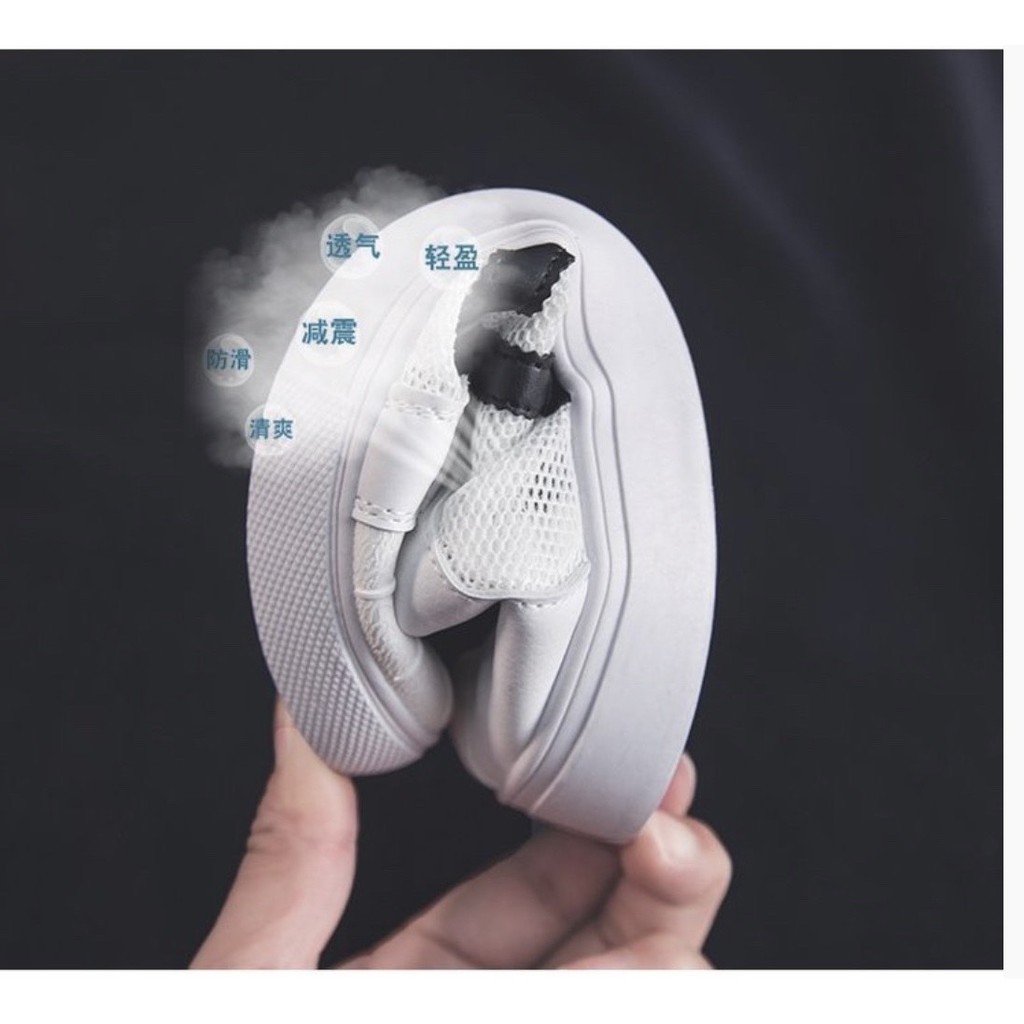 XẢ KHO (S99) Giầy thể thao nữ phối lưới 2 kẻ đen (mã 577)