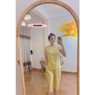 Bộ lanh lụa trẻ quần lửng