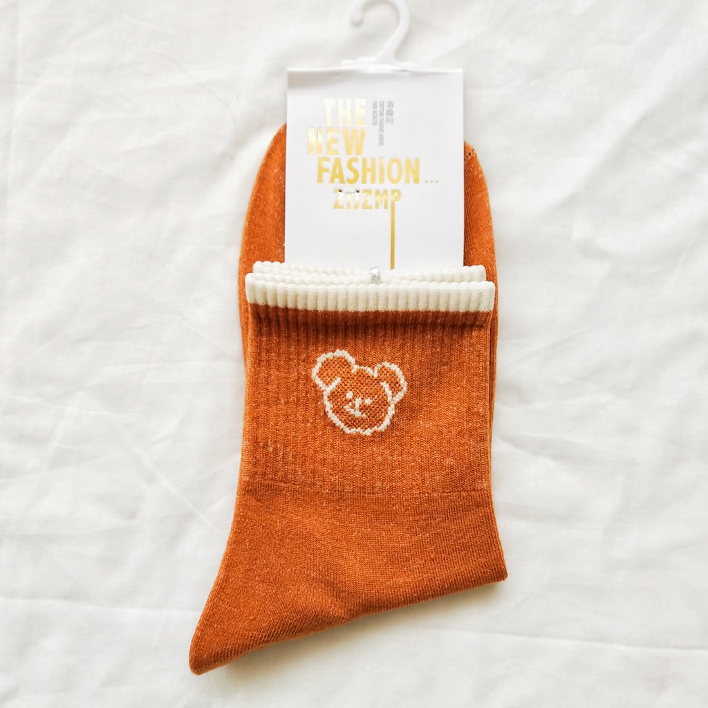 TẤT nữ cổ cao hàn quốc, nhiều màu họa tiết hình cổ hình gấu, tất cotton, chống hôi chân
