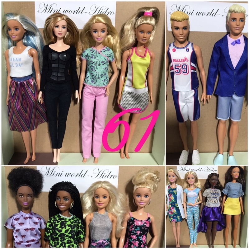 Búp bê Barbie và Ken Fashionistas da đen nghề nghiệp vintage cổ điển chính hãng mã S61