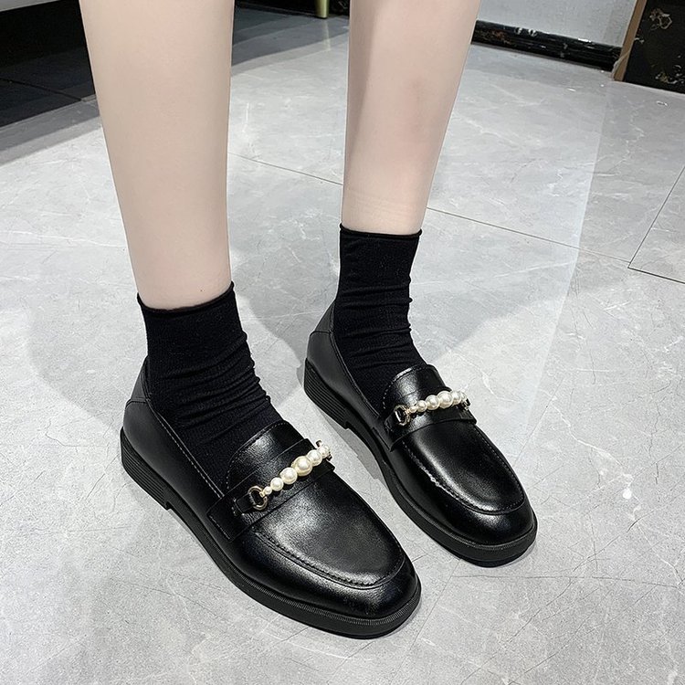 Giày Lười Da Đính Ngọc Trai Thời Trang Cho Nữ | BigBuy360 - bigbuy360.vn