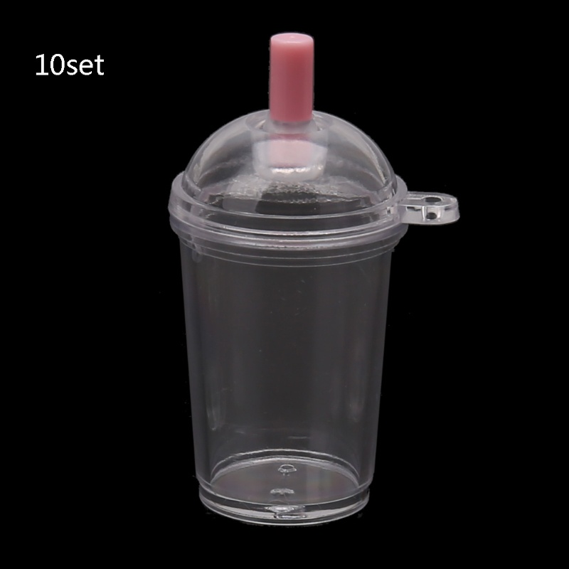 Flgo Set 10 Cốc Cà Phê Mini Có Nắp Đậy Dùng Để Trang Trí Nhà Búp Bê