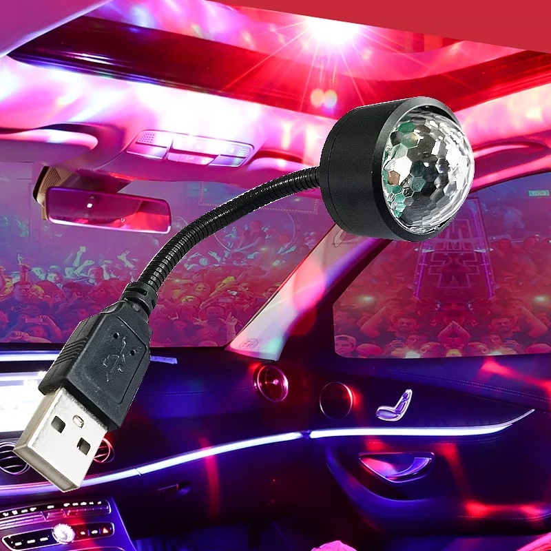 Đèn Led Disco Hình Quả Cầu Cổng Usb Trang Trí Xe Hơi