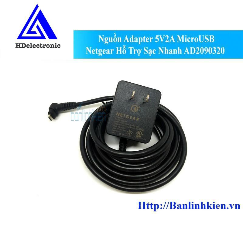 Nguồn Adapter 5V2A MicroUSB Netgear Hỗ Trợ Sạc Nhanh AD2090320 zin