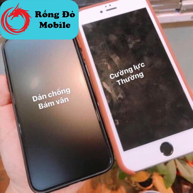 Kính cường lực chống bám vân tay iphone full màn cho 6/7/8/7+/8+/X/XR/XS MAX/11/11 Pro Max/12/12 Pro Max Rồng Đỏ Mobile