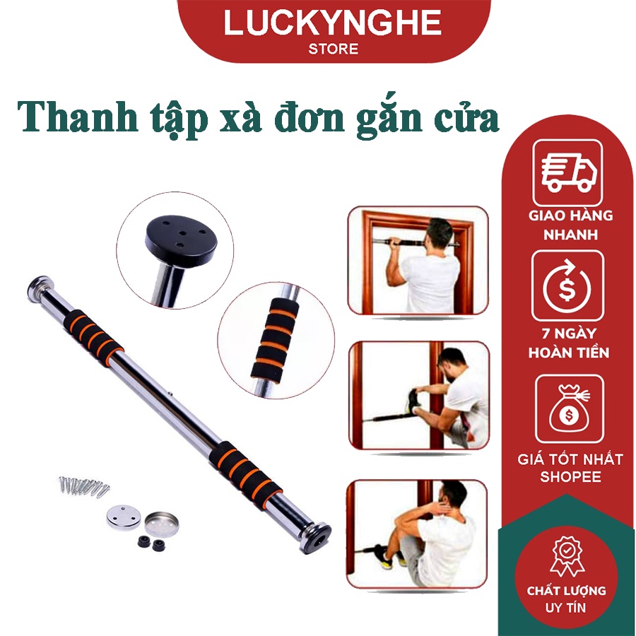 Xà đơn gắn cửa treo tường hỗ trợ lên cơ tay, lưng, ngực tại nhà cực chắc chịu lực tốt