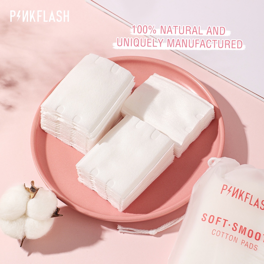 Bông tẩy trang PINKFLASH 100% Cotton kết cấu tự nhiên mềm mịn