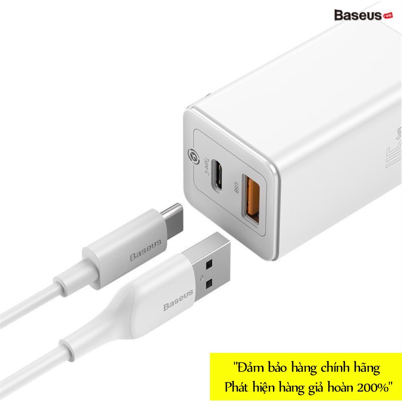 Bộ sạc GAN Baseus 45W (Tặng kèm dây sạc C - C)
