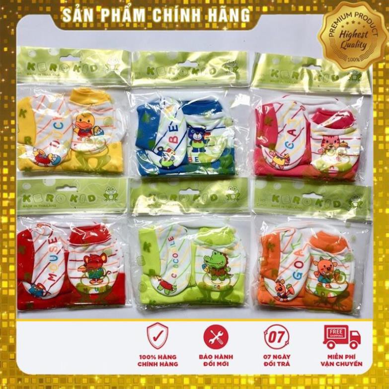 Set mũ bao tay chân cho bé sơ sinh hình thú dễ thuơng Kerokid Thái Lan