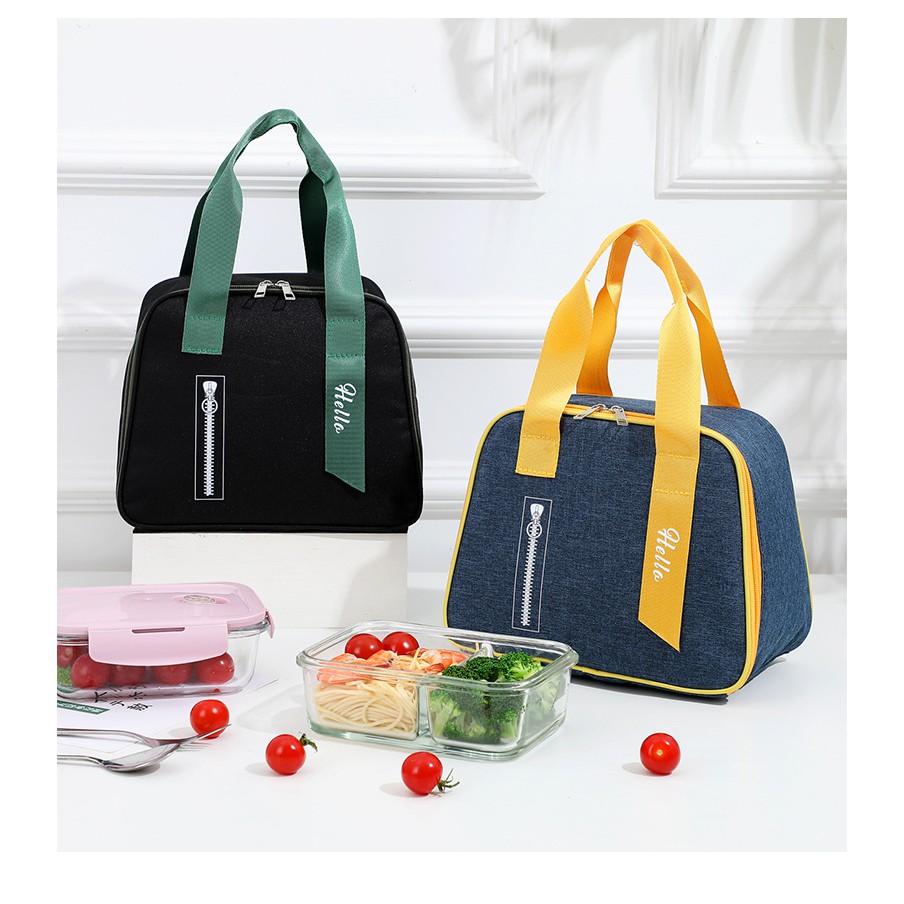 Túi giữ nhiệt đựng cơm trưa, đồ ăn cao cấp, dày dặn, chống thấm #T10-14 (Hello)