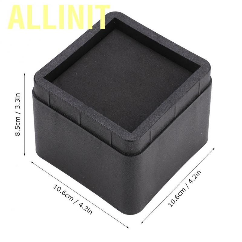 Allinit 4PCS adjustable bed risers  durable stackable Square black legs moisture-proof insect-proof for sofa