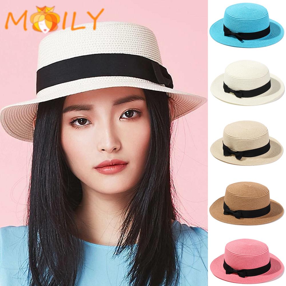 Mũ cối phối nơ thời trang đi biển cho nữ