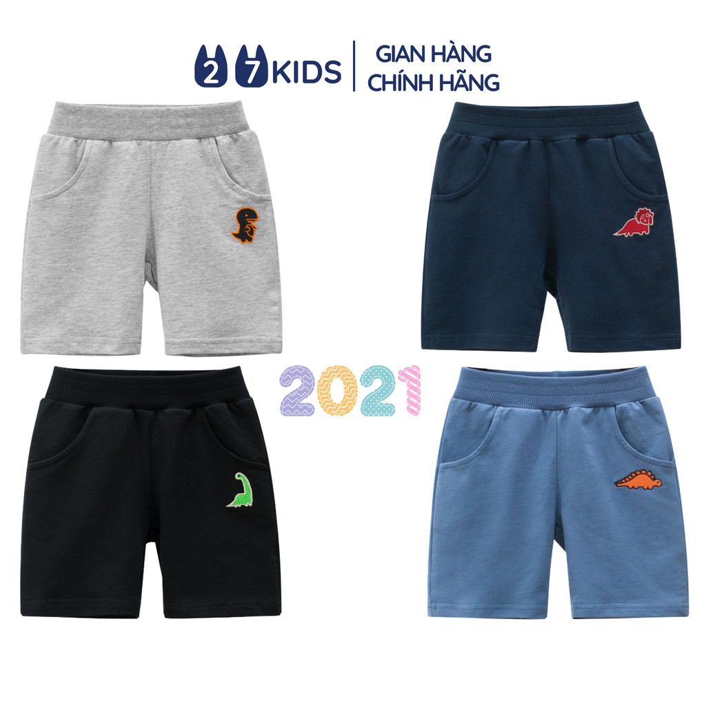 Quần short bé trai 27Kids Quần đùi thể thao nam 100% Cotton cho trẻ từ 2-10 tuổi BSPS2