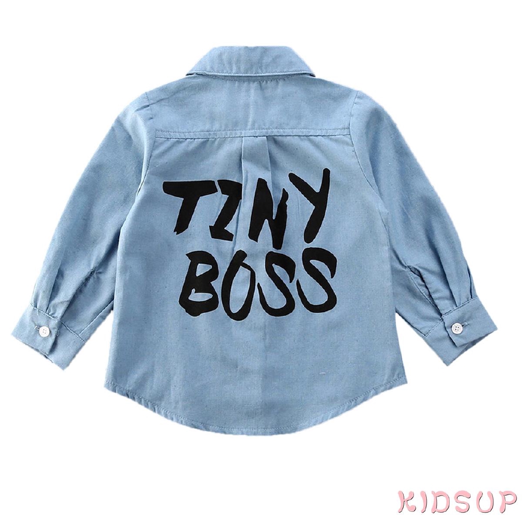Áo Khoác Denim Tay Dài Cổ Bẻ In Họa Tiết Thời Trang Cho Bé Gái