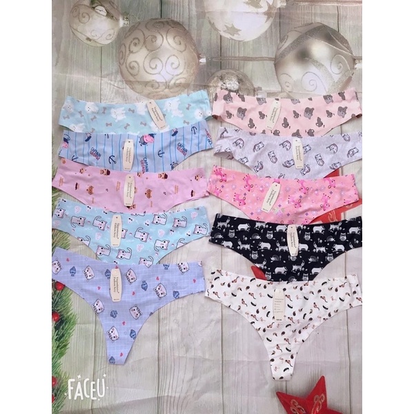 Quần Lót Nữ Lọt Khe SAM SAM Su Họa Tiết Cao Cấp Đáy Kháng Khuẩn freesize cho khách hàng từ 40 đến đến 58kg SAM SAM
