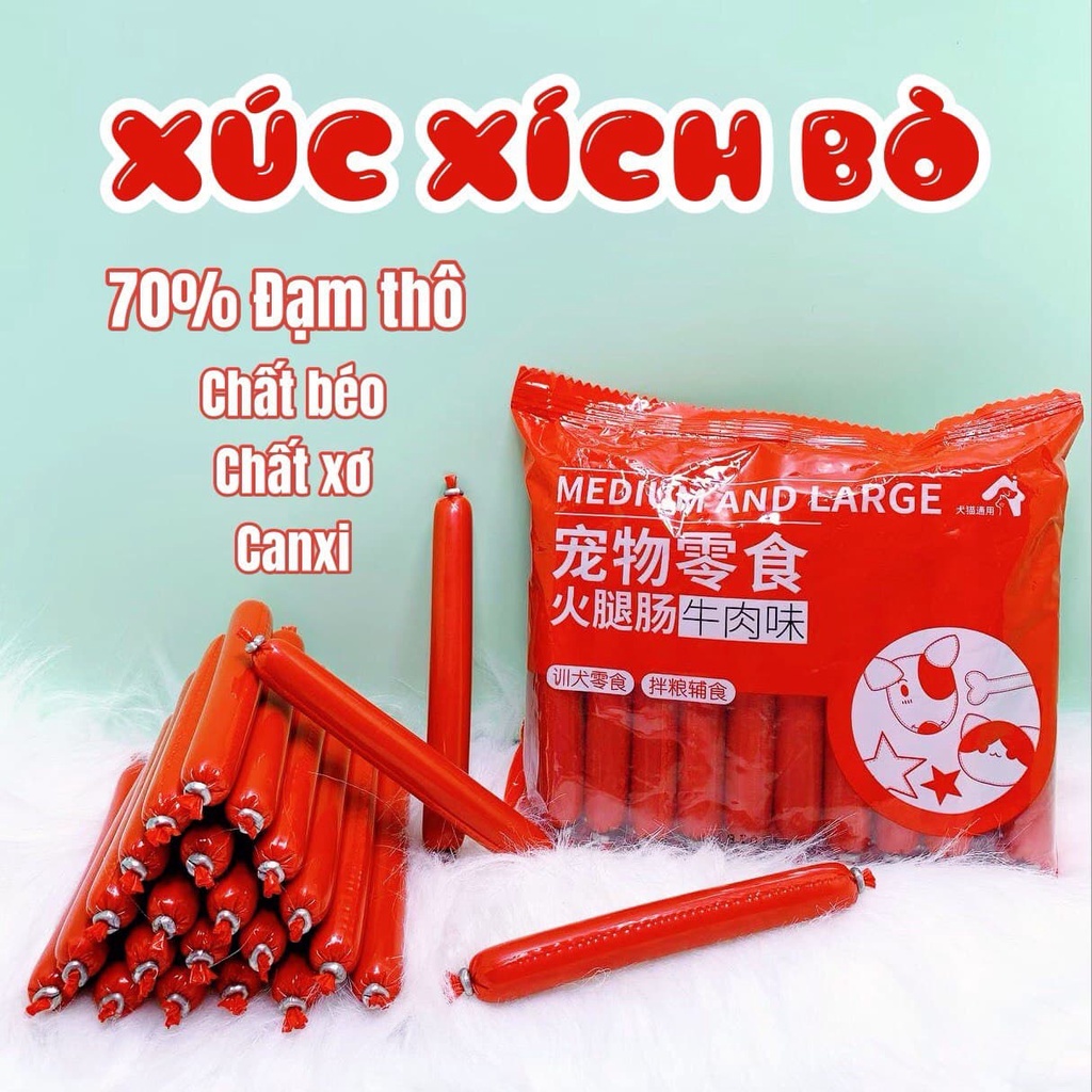 Xúc xích cho chó mèo thanh 15gr bổ sung dinh dưỡng - xúc xích thú cưng HERO Petshop