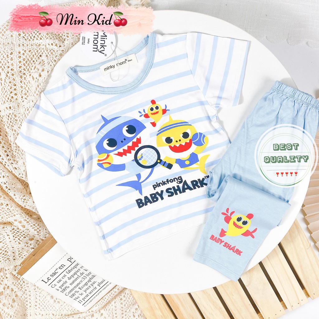 Quần áo cộc tay bé trai bé gái ️️🍒𝐕𝐚̉𝐢 đ𝐞𝐩 - 𝐆𝐢𝐚́ 𝐭𝐨̂́𝐭 𝐧𝐡𝐚̂́𝐭🍒thun lạnh cao cấp Baby Shark siêu xinh cho bé từ 8 - 20kg
