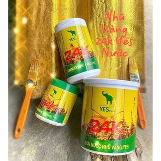 Sơn nhũ vàng hệ nước YES Paint - Lon 200g, 400g - Tặng kèm cọ