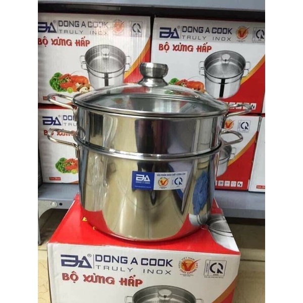 ( Ảnh thật) Bộ nồi kèm xửng hấp rời inox ĐÔNG Á siêu đẹp
