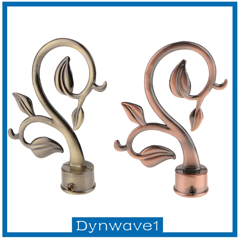 [DYNWAVE1]28mm Roman Curtain Rod Cap Drapery Pole Decor Finials Leaves- Bronze