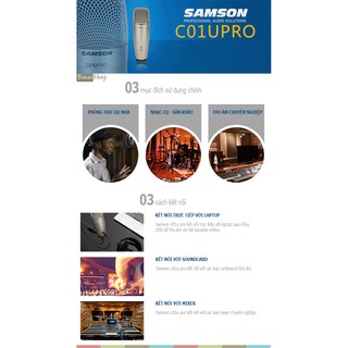 Micro thu âm chuyên nghiệp Samson C01u pro