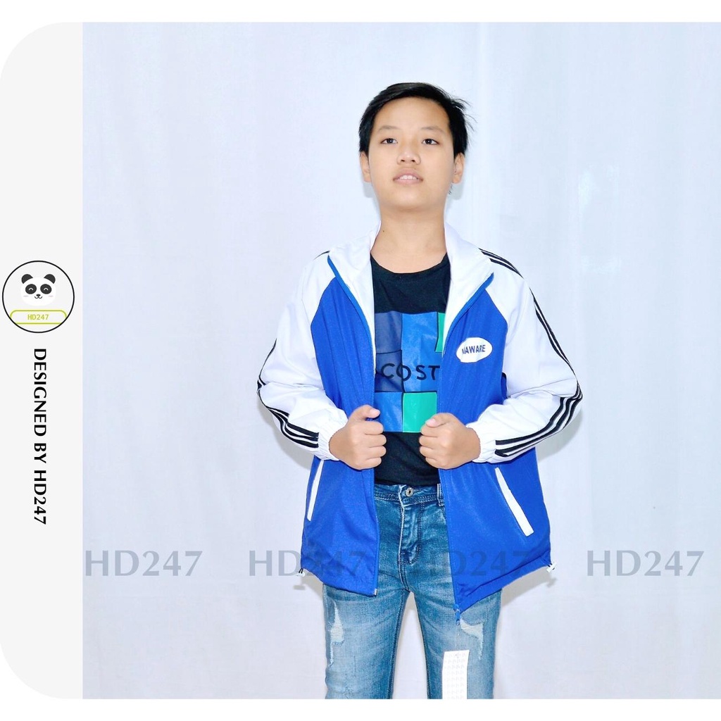 Áo khoác bé trai bé gái unisex dù 2 lớp in chữ UNAWARE cute HD247 0325 X