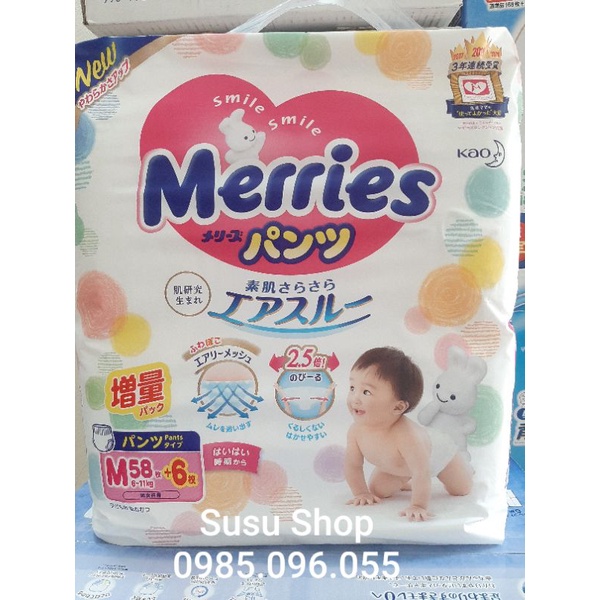 Bỉm Merries Cộng Miếng Nội Địa Nhật chính hãng size Newborn96/S88/M64/M68/L50/XL44/XX28