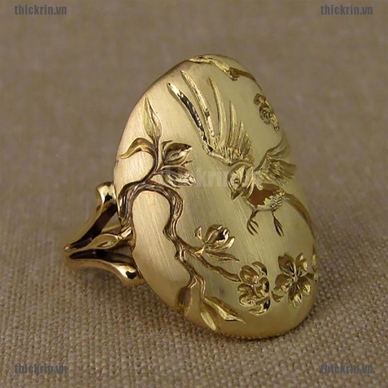 <Hot~new>Simple 18K Gold Magpie Peony Flower Women Ring Wedding Party Ring Women Jewelry
