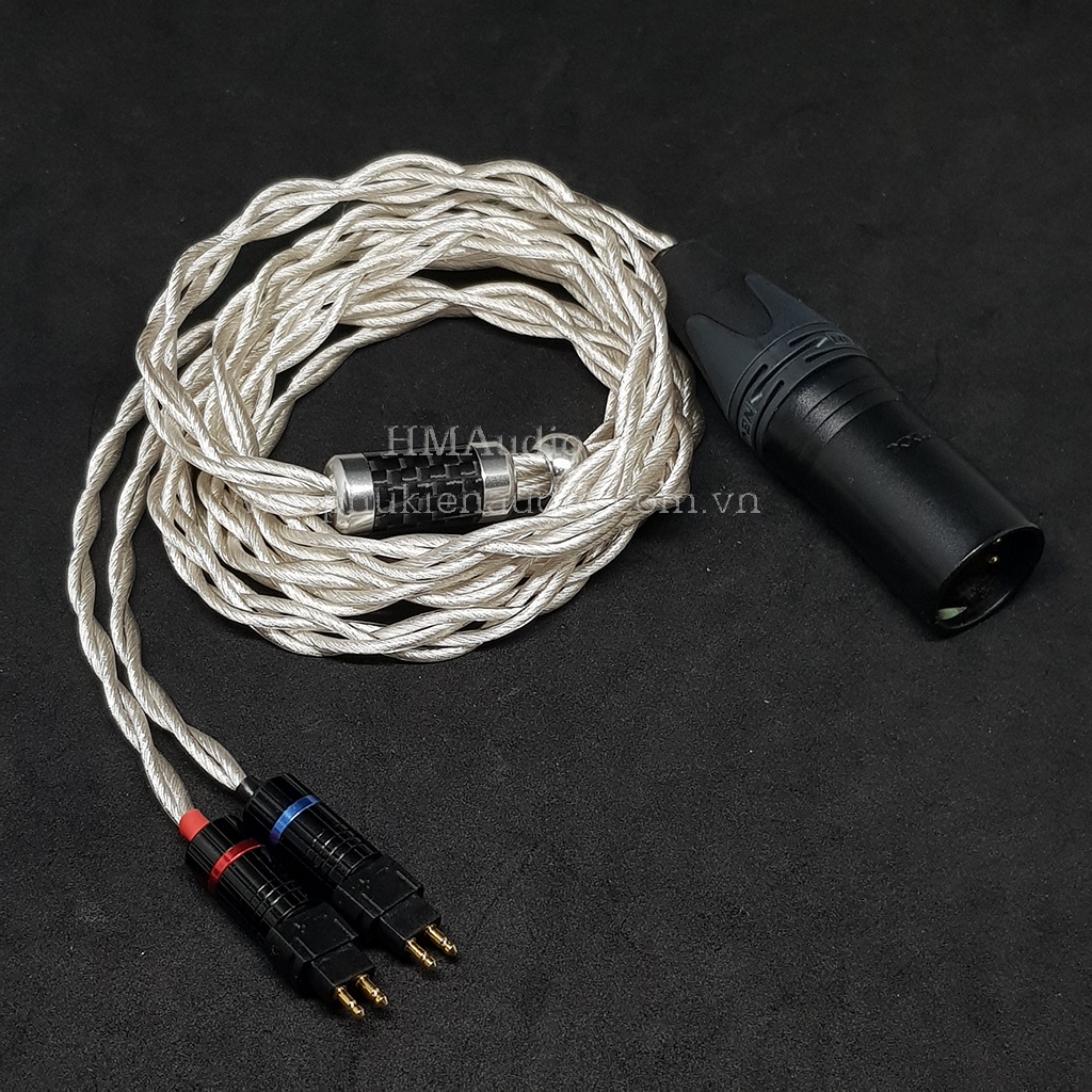 Dây tai nghe đồng mạ bạc OFC 1.8mm tết 4 - Connector Sennheiser HD650 HD600 HD660s HD25