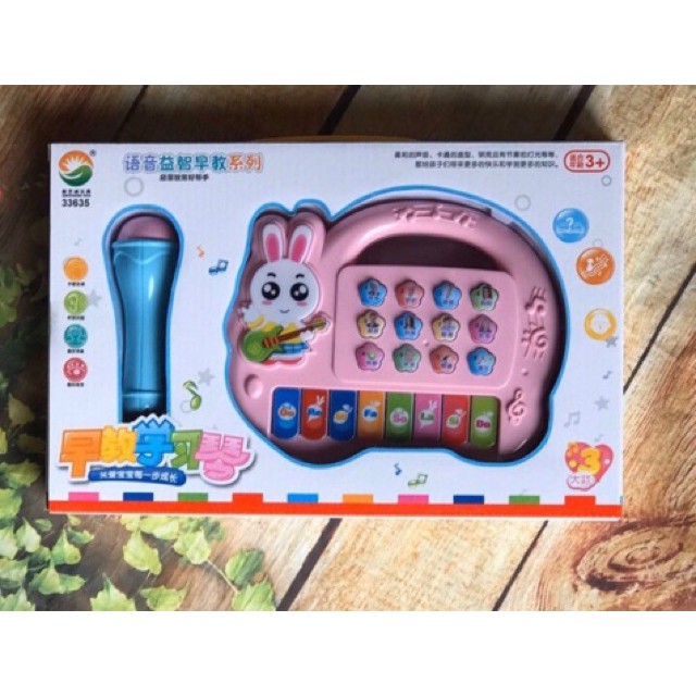 Đồ Chơi Đàn Piano Hình Thỏ Kèm Micro Siêu Xịn Dành Cho Các Bé Yêu Âm Nhạc